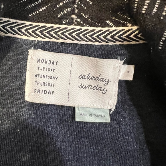 Anthropologie Saturday Sunday Luci Black Gray Knit Waterfall Cardigan - Picture 4 of 11